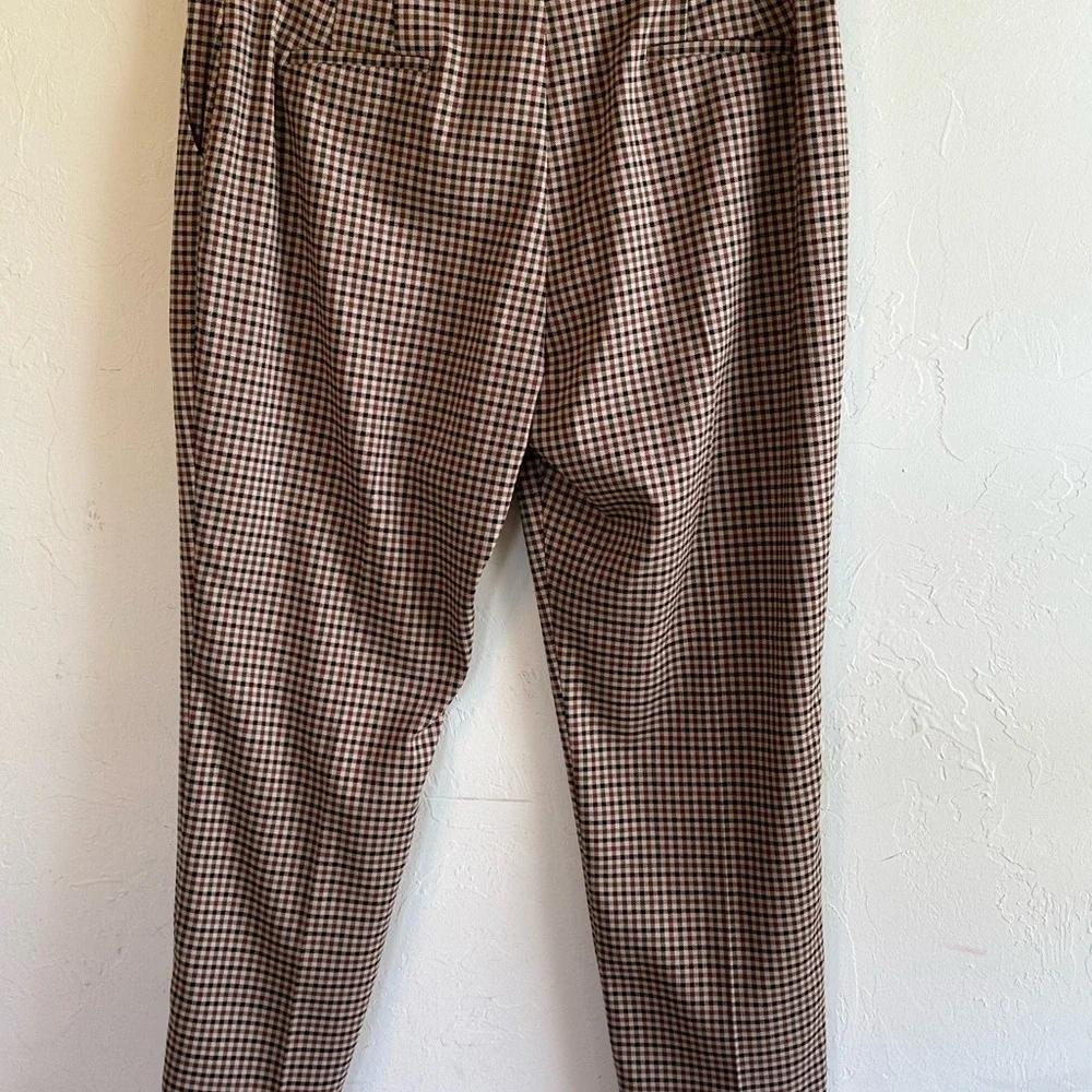 NWT Preston & York Brown Plaid Straight Leg Flattering Career Pants Sz 16
